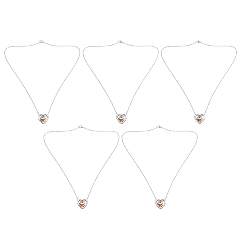 

5X Double Heart Rose Gold Cremation Urn Necklace Pendant Funnel Fill Kit Keepsake Memorial Ashes