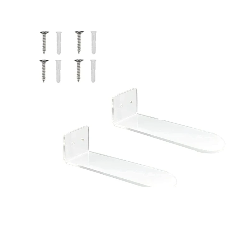 

Floating Shoe Display Shelves For Wall Mount Set Of 2 - Clear Acrylic Floating Shelves For Showcase Sneaker Collection