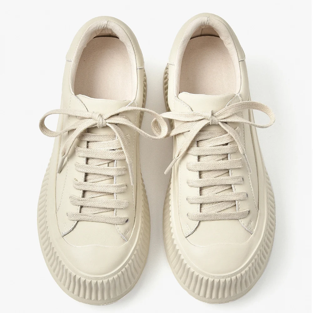 

Женские кроссовки на шнуровке YPP, Бежевые кроссовки из натуральной кожи на плоской подошве и каблуке, повседневная обувь на платформе, 2022