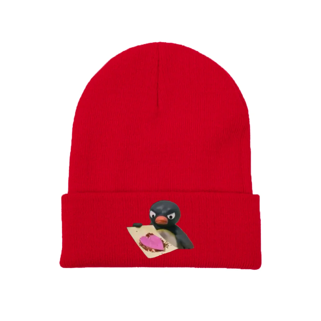 

Heart Mood Pingu Penguin Robby Pingi Pingo Cartoon TV Series Knitting Beanie Caps Skullies Beanies Ski Caps Soft Bonnet Hats