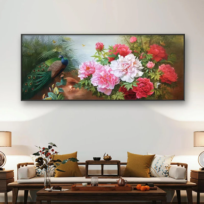 

Flowers, Peonies, Pure Hand-painted Oil Painting, Living Room, Decorative Painting, Porch, Modern Simple Background Wall, Hangin