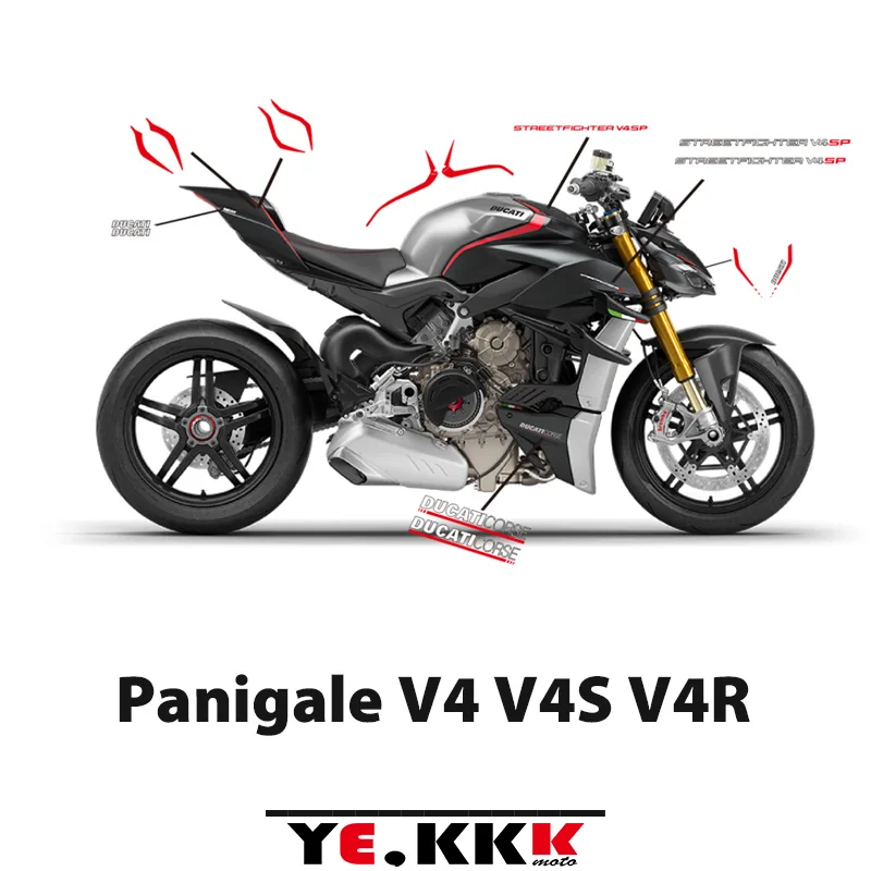 

Автомобильная наклейка для DUCATI STREETFIGHTER V4SP V4 V4S V4R, полноразмерная s-образная пленка для уличного истребителя, автомобильная наклейка