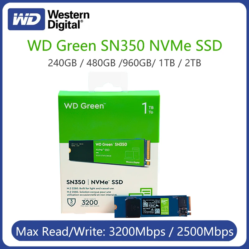 Western Digital WD Green SN350 NVMe SSD PCIe 3 0 M.2 2280G 480G 960G ТБ до 240 МБ/с. компьютер - Цена: 12025.65