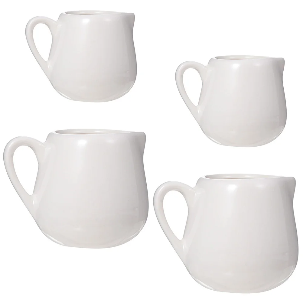 

4 Pcs Mini Jugs Kitchen Sauce Cup Sauce Jugs Ceramic Creamer with Handle