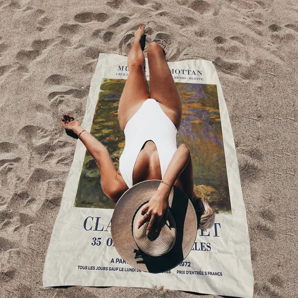 Пляжное полотенце Claude Monet Abstract Retro из микрофибры