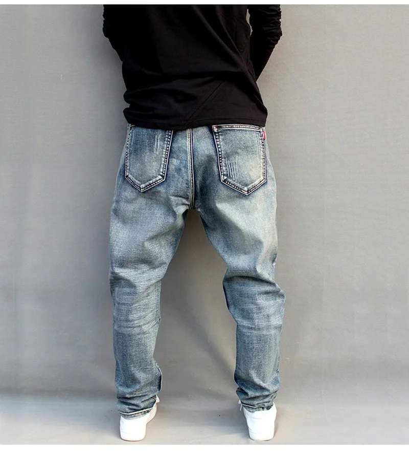 Fashion Men Jeans Harlan Pants Loose Hip Hop Pants Plus Size Oversized Skateboard Pants Trendy Mens Denim Pants  Men Clothing