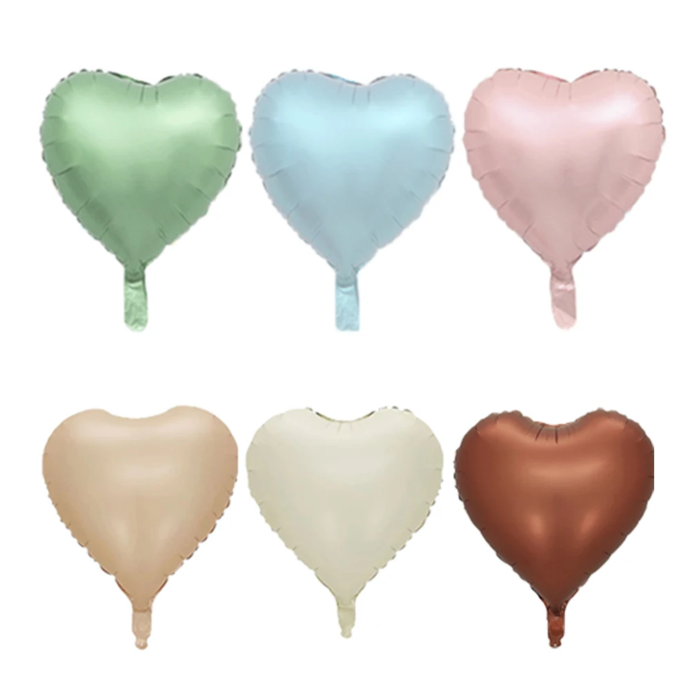 

5/10Pcs 18inch Cream Heat Foil Balloons Sage Green Baby Pink Blue Brown Heart Helium Globos for Birthday Baby Shower Party Decor