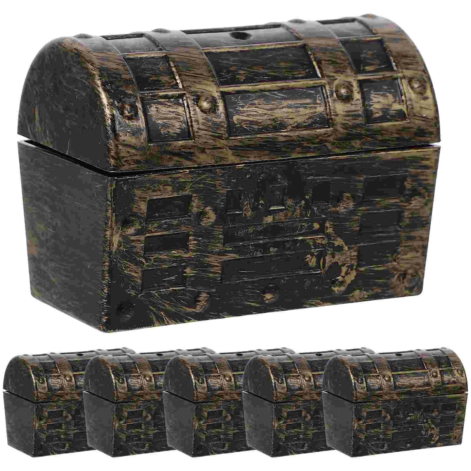 

6pcs Tiny Treasure Vintage Pirate Treasure Storage Box Kids Toy Storage Holder Jewelry Boxes