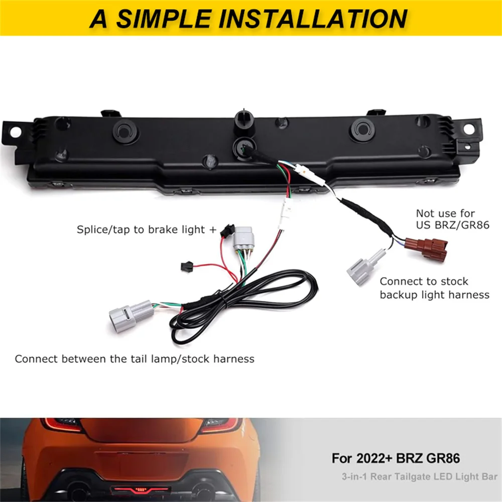 1 шт. 3-в-1 красный светодиодный задний противотуманный фонарь автомобиля