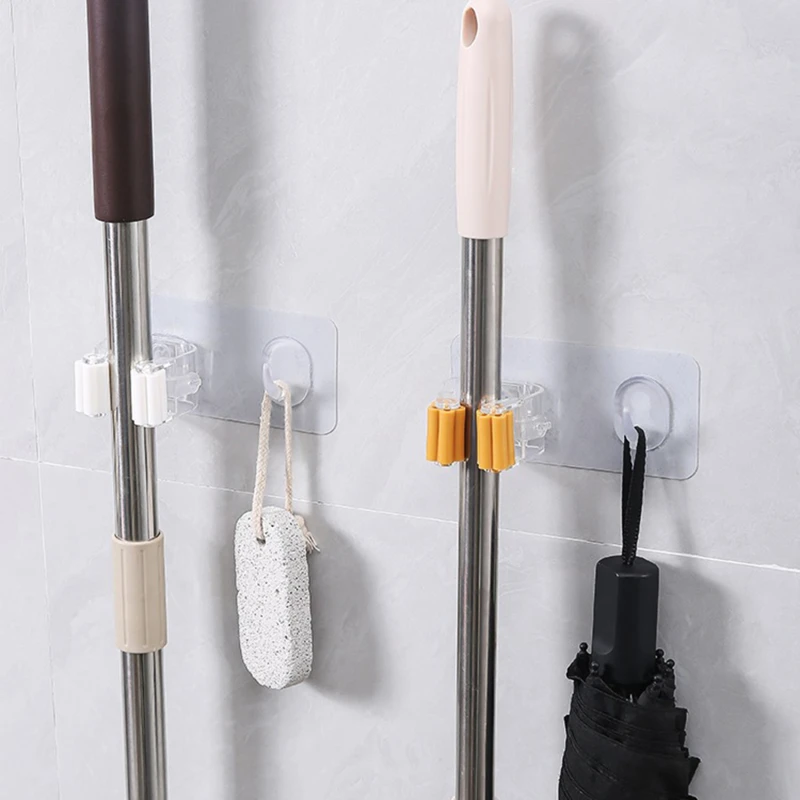 

Home Storage Rack Bathroom Suction Hanging Pipe Traceless Hooks Wall Mounted Mop Organizer Holder Waterproof Broom Hanger