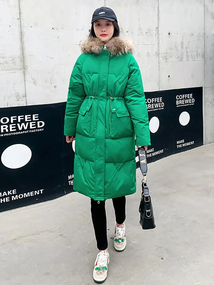Vielleicht Long Women's Cotton Padded Coat Parkas Down Winter Jacket Thick Warm Fur Hooded Coats Puffer Outerwear Jacket Clothes
