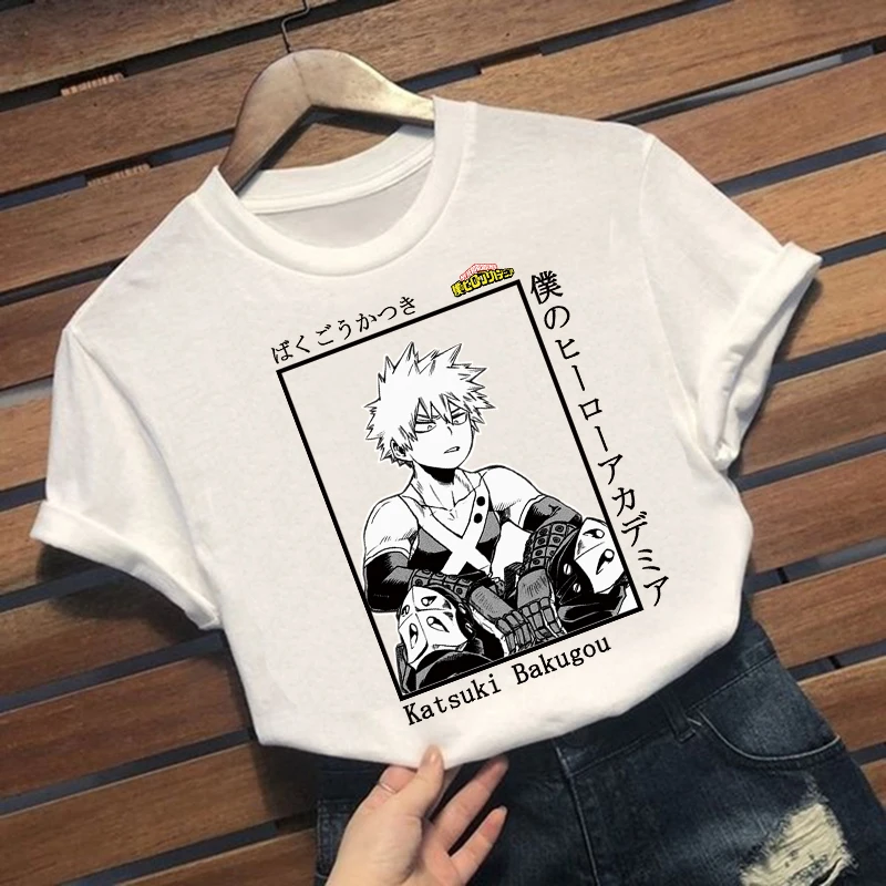 

Anime My Boku No Hero Academia Katsuki Bakugou O-neck Women/Men T-shirt Casual Funny Harajuku Graphic Unisex Tees Shirt