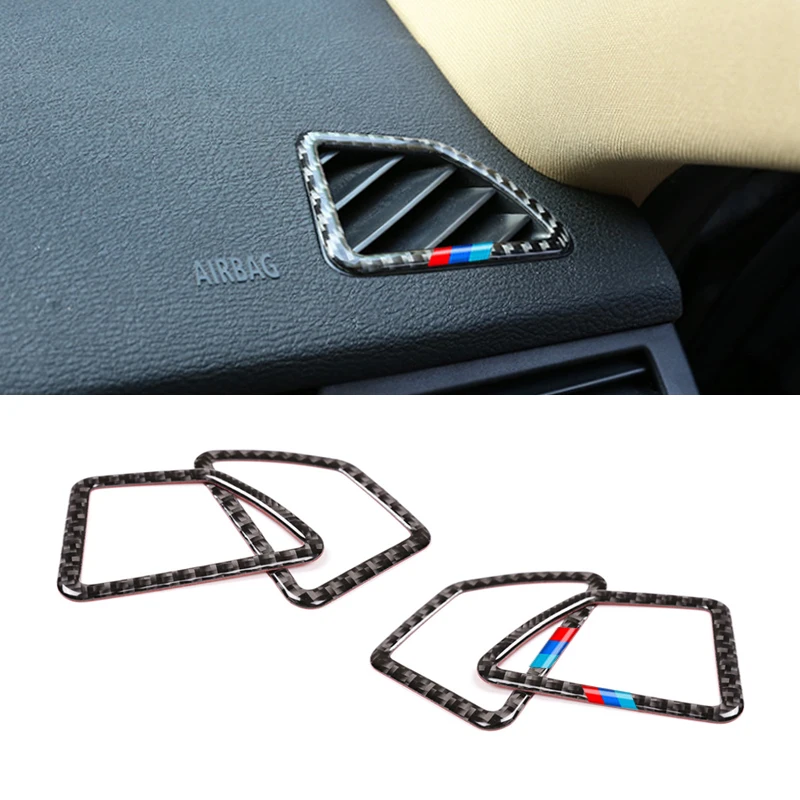 

For BMW X5 X6 E70 E71 2008 2009 2010 2011 2012 2013 2PCS Carbon Fiber Air Conditioning Air Vent Outlet Cover Sticker Trim