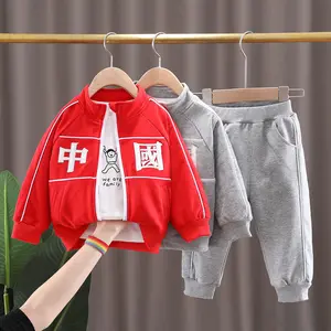 2022 New Spring Children Casual Clothes Baby Boys Girls Cartoon Jacket T Shirt Pants 3Pcs/Set Kids Infant Tracksuit 0-5 Years