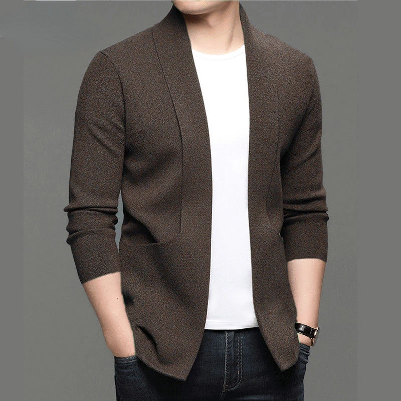 

Sweater Coats Men New Fashion 2022 Autumn Men's Slim Solid Color Knitted Jacket Fashion Men's Casual Sweater Cardigan Coats D146
