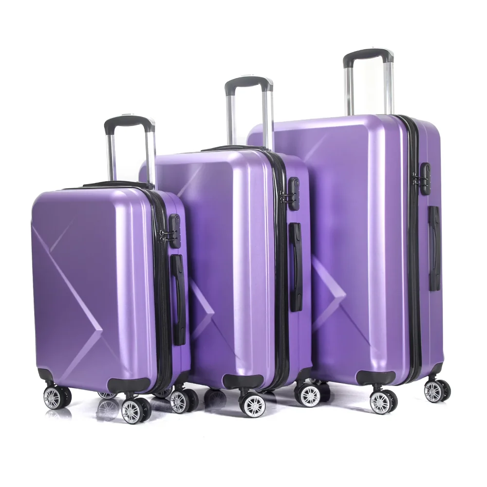 

AEDILYS 3 Pcs Hardside Luggage Sets with TSA Locks and Durable Spinner Wheels Suitcase(20/24/28), Purple