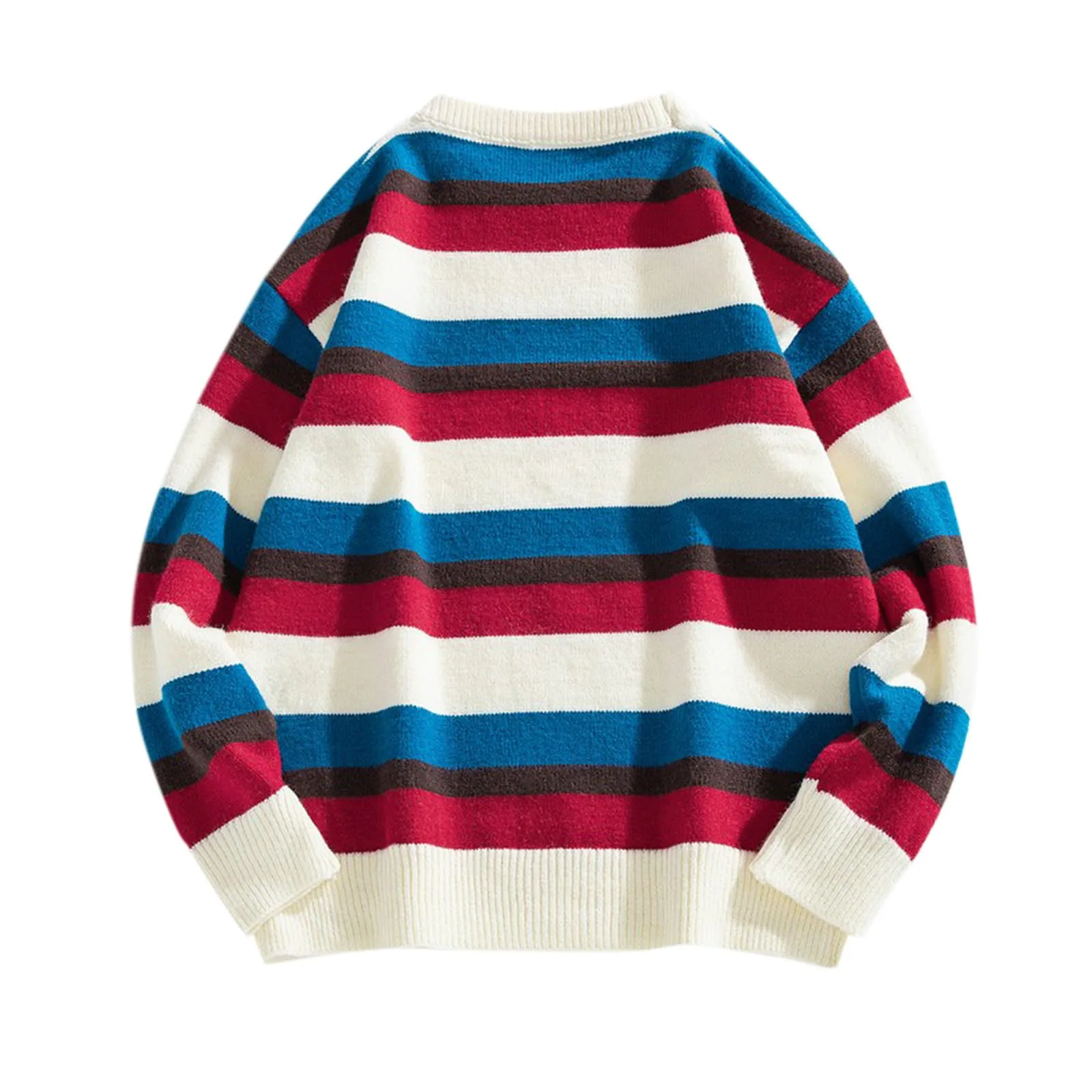 

Oversized Sweaters Color Block Sweater Round Neck Pullover Fashion Men's Sweater Long Sleeve Men's Clothing Sueteres Hombre