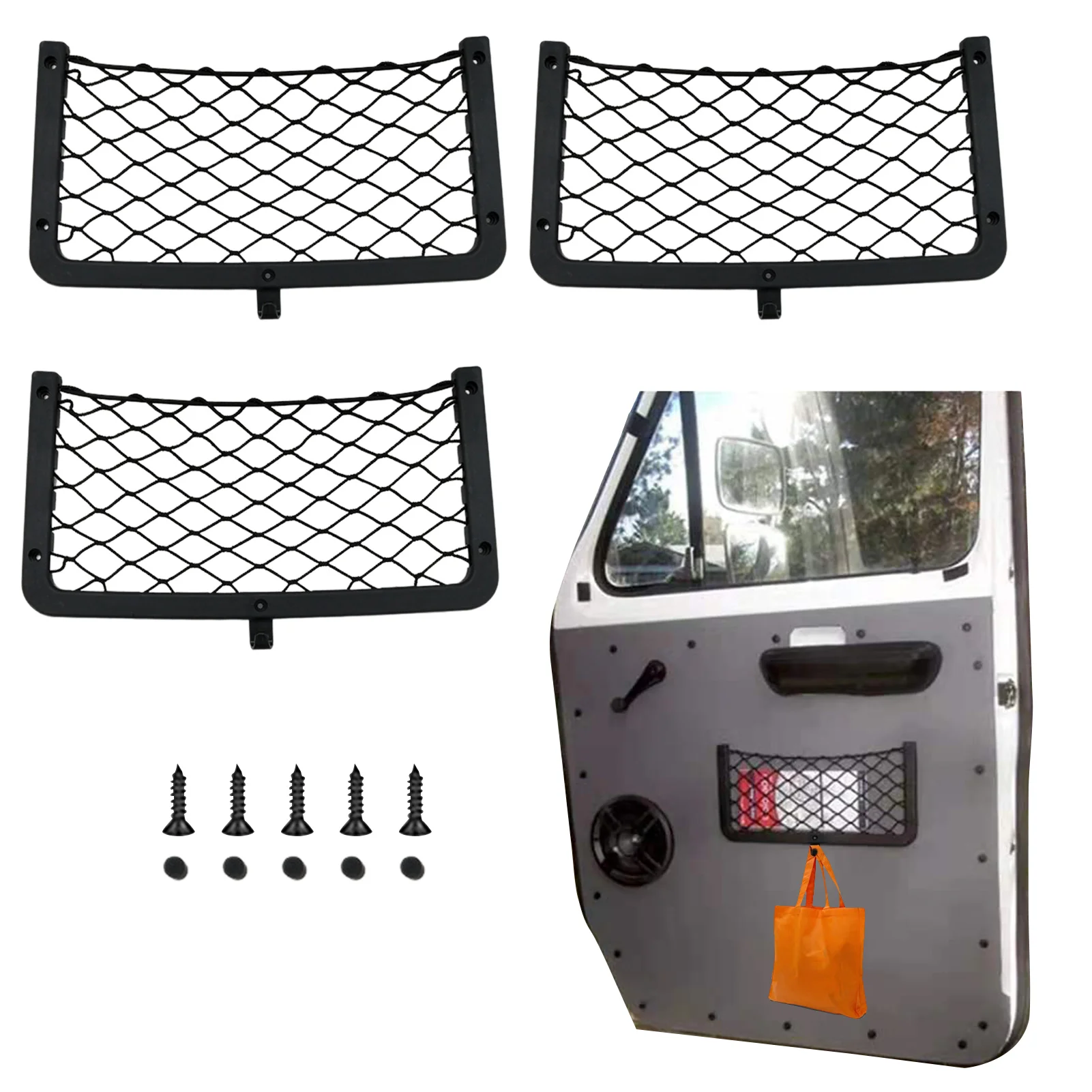

Car Mesh Net Bag ABS Framed Nylon Mesh Storage Holder Car String Net Organizer For Back Seat Storing Bag Phone Purse