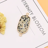 new hot sale natural crystal speckled stone rectangle pendant for women men necklace accessories making gifts
