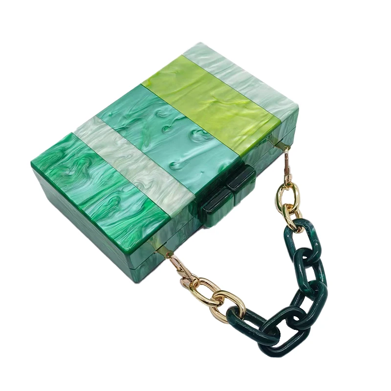 

2023 New Luxury Handbags Acrylic Evening Bag Green Casual Party Clutch Purse Crossbody Exact Replicas Girls Dress Makeup Prom
