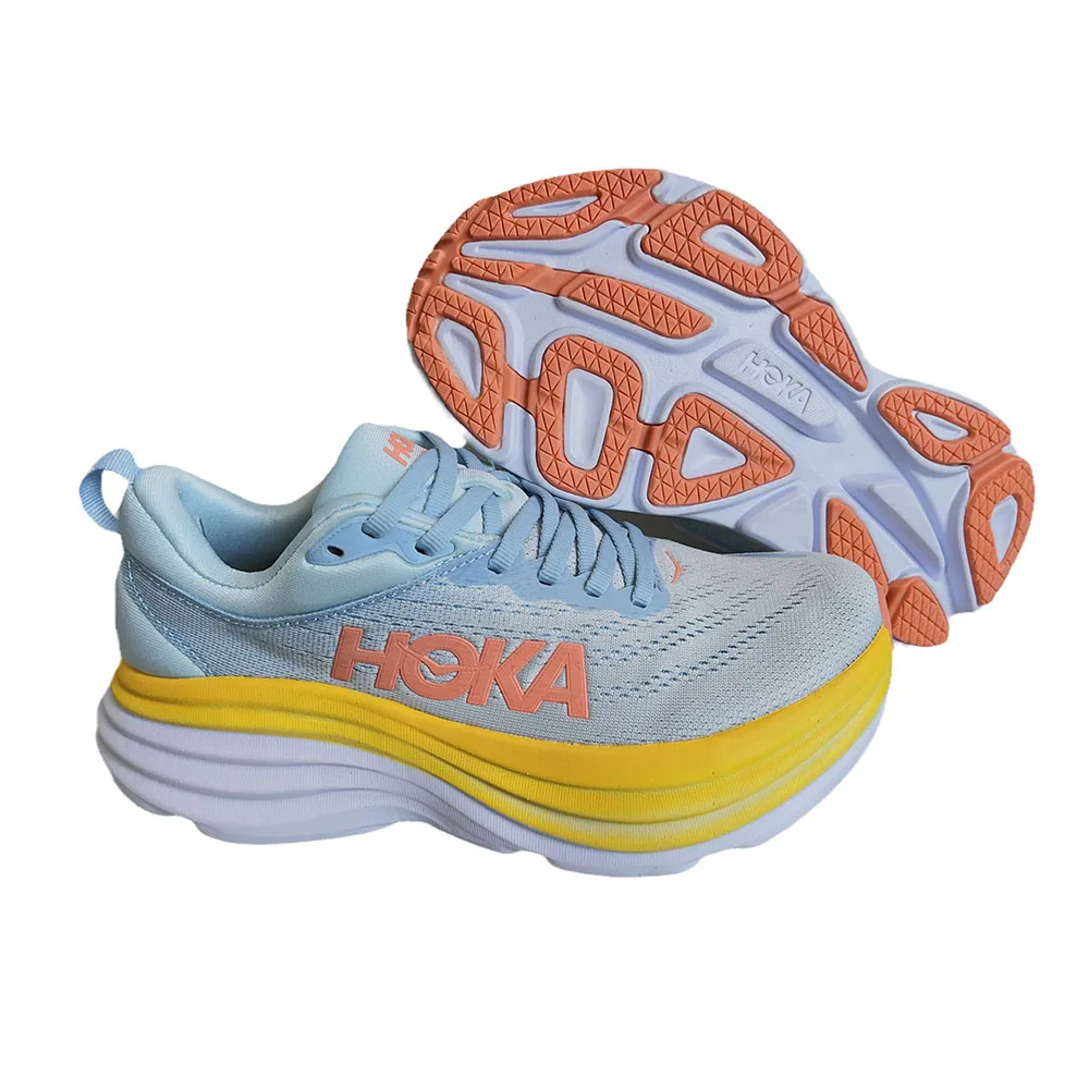 HOKA Shoes for Women Bondi 8 Elastic Cushioning Road Running Sneakers Light Breathable Tennis Running Shoe Engineered Mesh Upper
