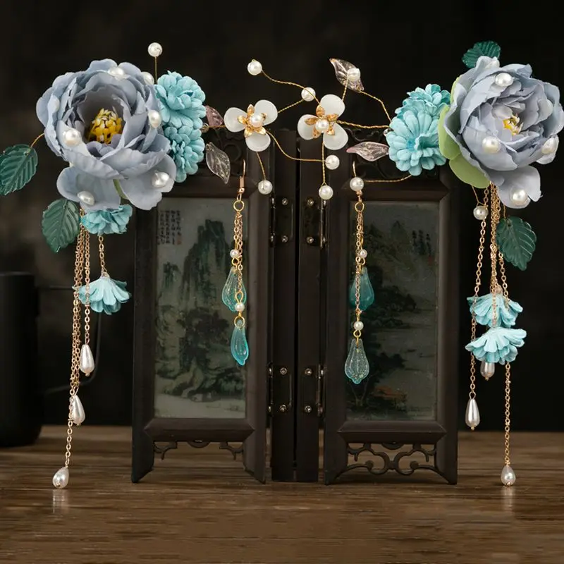

Luxury Hanfu Hair Accessories for Women Flower Barrettes Hair Clips Jewelry