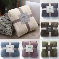 winter flannel soft warm blanket mesh pineapple grid bed sofa carpet conditioner blanket