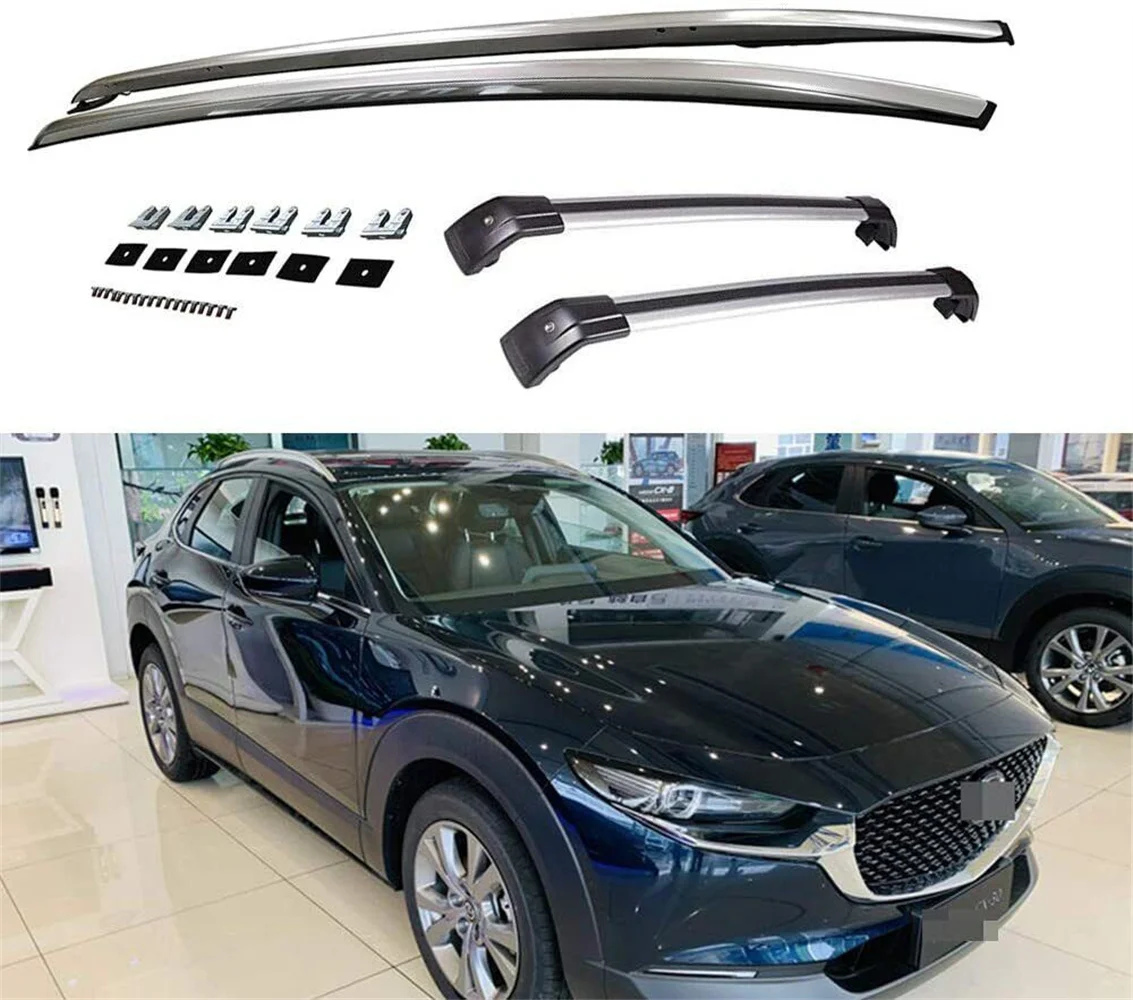 

4Pcs Aluminum Roof Rail Rack Cross Bar Crossbar Fit for Mazda CX-30 CX30 2020 2021