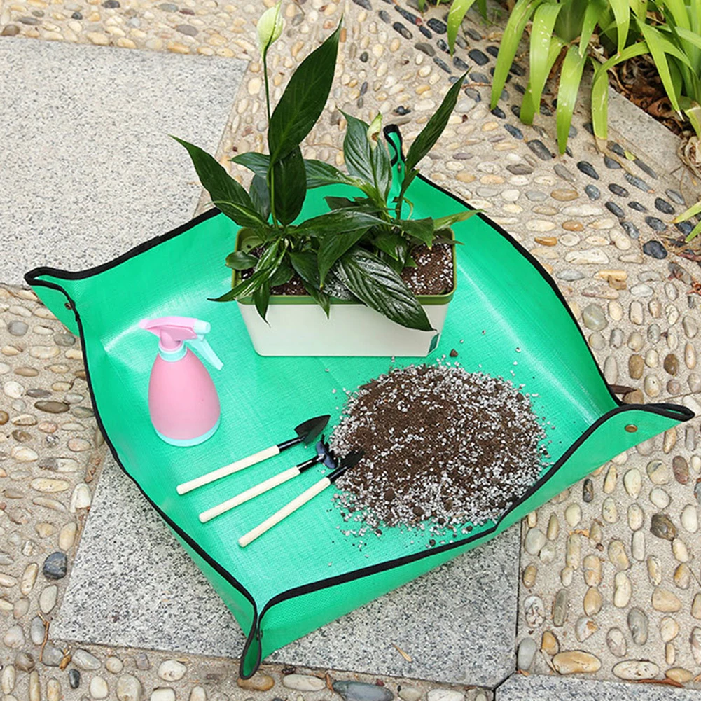 

Gardening Potting Planting Mat PE Reusable Garden Transplanting Waterproof Pads Plant Repotting Mat Flower Pots Tray 65x65cm