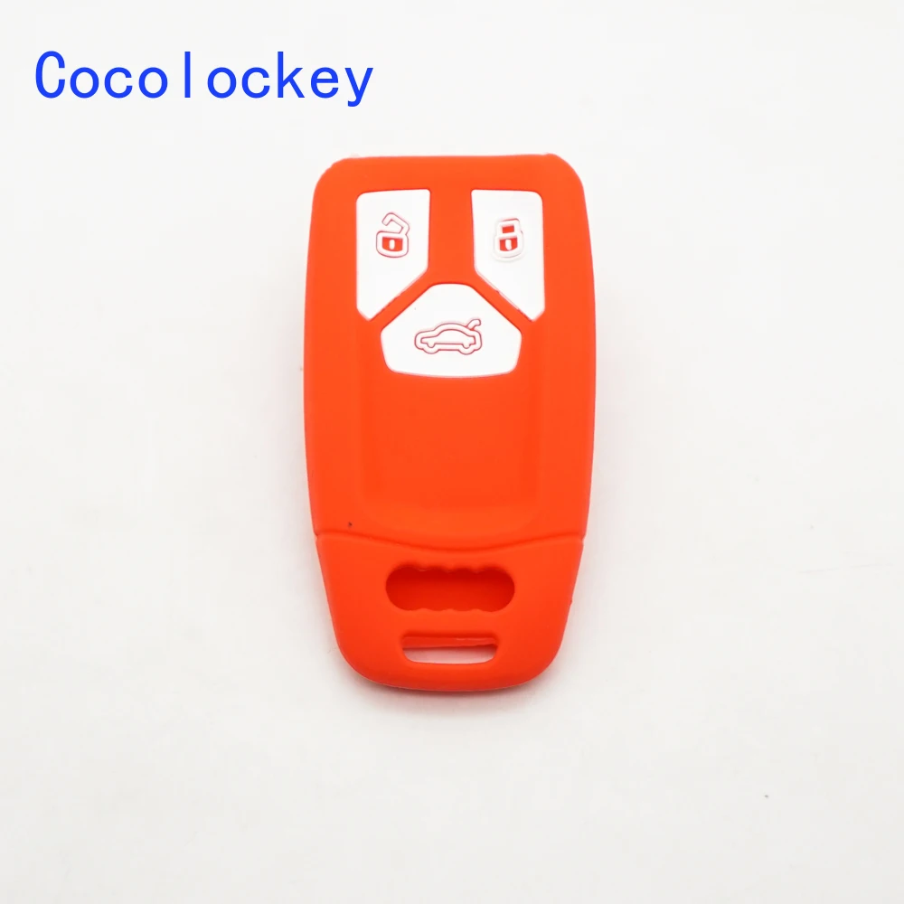 Cocolockey Silicone Protection Car Key Case Cover Skin Shell for AUDI A4 A4L A5 Q5 Q7 TT 2016 2017 2018 Car  Styling Accessories