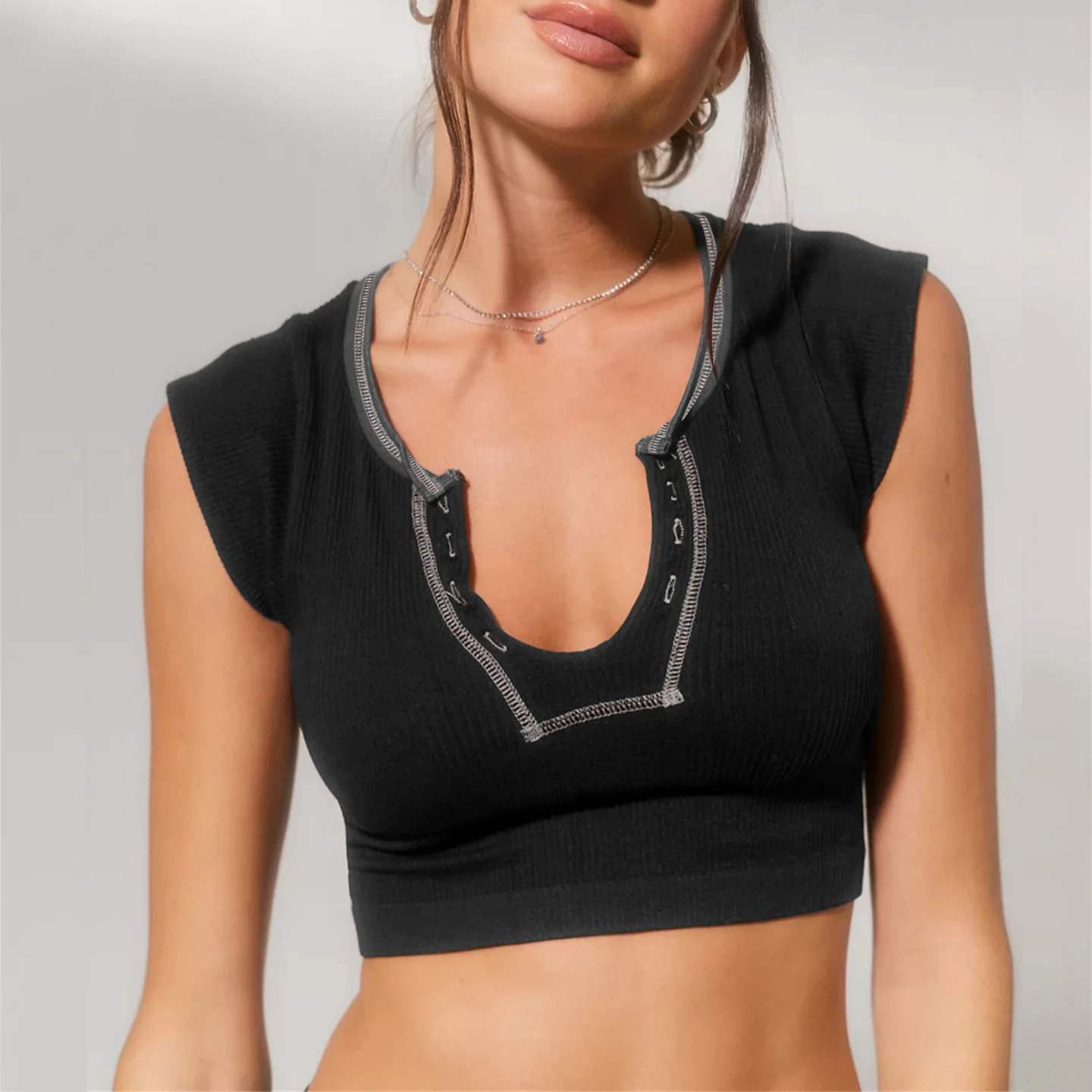 Женская летняя футболка с короткими рукавами и плечами для девочек сладкий