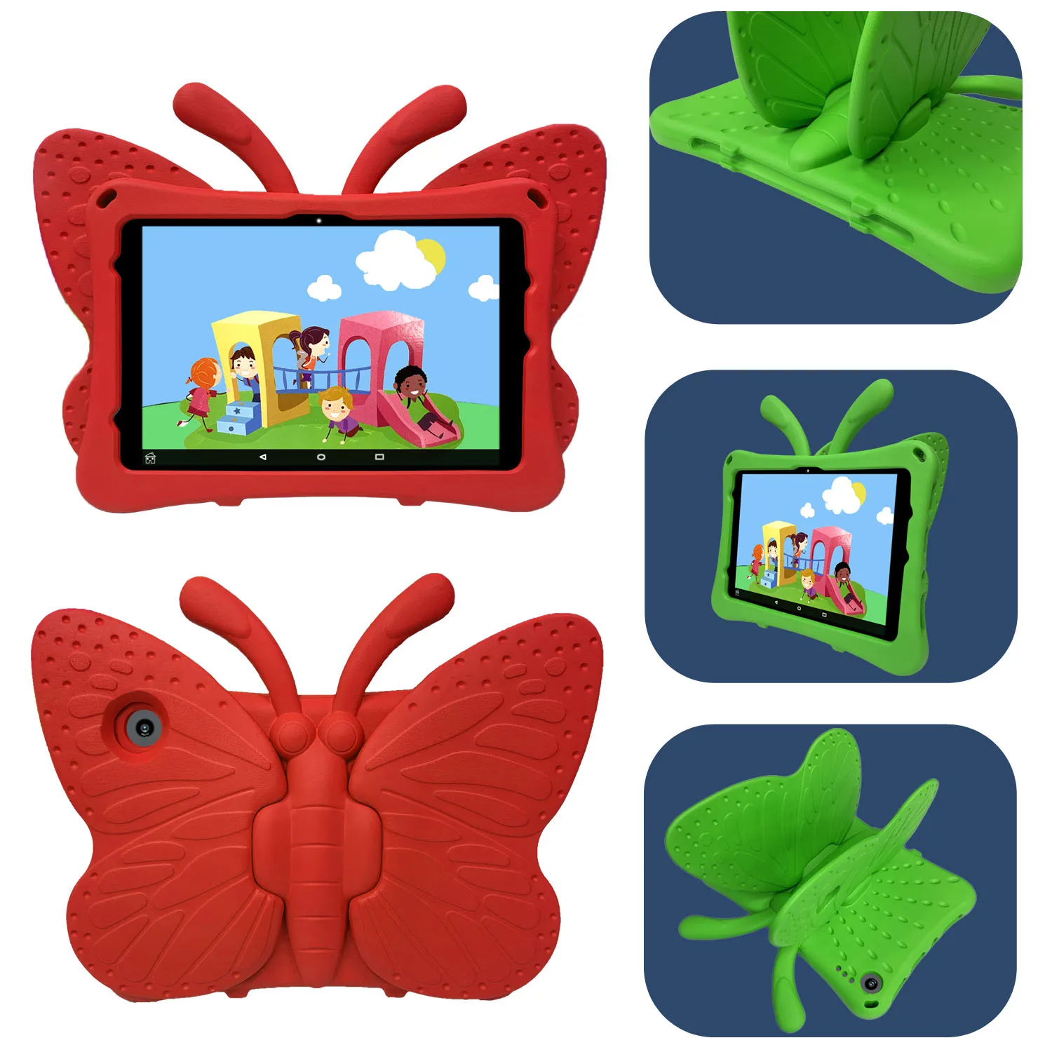 

For Kindle Fire 10 Kids Case Light Heavy Duty Non-Toxic EVA Foam Wings Kid-Proof Stand for Kindle Fire HD 10/10 Plus Tablet Case