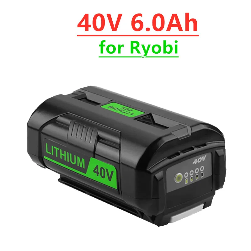 

Литий-ионная аккумуляторная батарея OP40601, 40 в, 6,0 Ач для Ryobi OP4060, OP4050, OP4030, OP4026, RY40200, OP4040, RY40430, RY40770, RY40440, инструменты