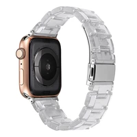 resin strap for apple watch band 3840mm 4244mm 4145mm transparent glacier bracelet watchband for iwatch series 7 6 5 4 3