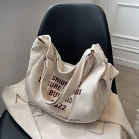 canvas tote bag 2022 women shoulder bag girl shopper spring and summer fashion casual large capacity retro letter print handbags