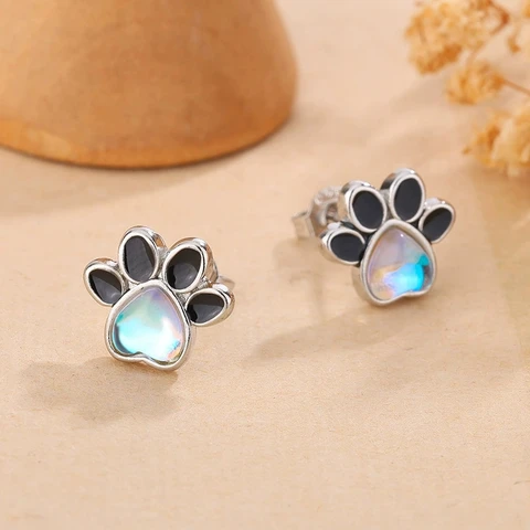 Серьги-гвоздики MEYRROYU с лунным камнем