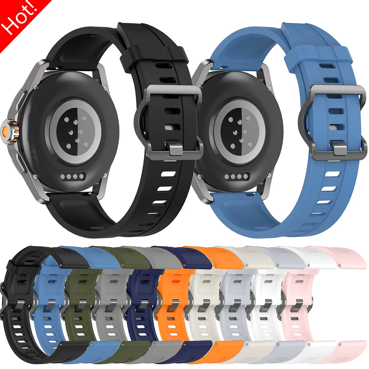 Ремешок силиконовый для Samsung Galaxy Watch 46 мм Gear S3 удобный браслет Huawei watch Amazfirt GTR 22