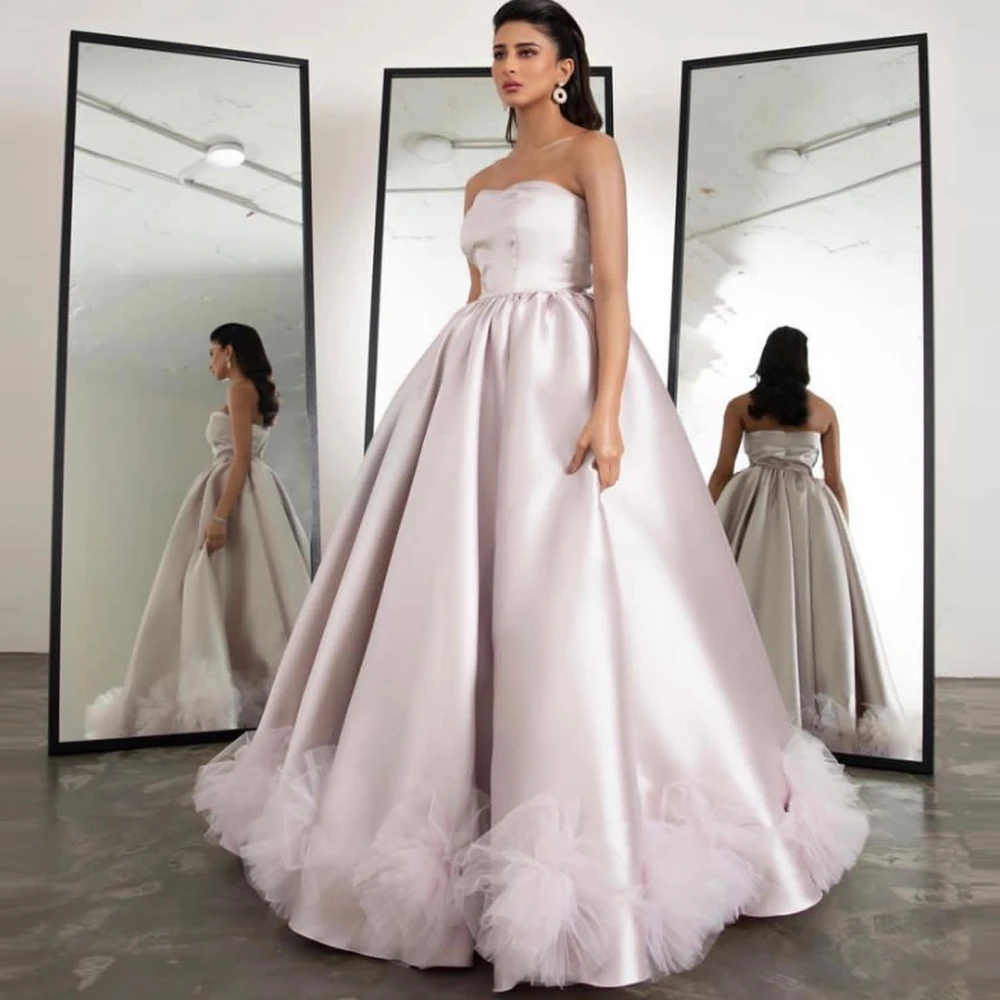 

Qcenkern вечернее официальное платье из Саудовской Аравии без рукавов с атласными оборками и открытой спиной женское платье для вечеринки 2023