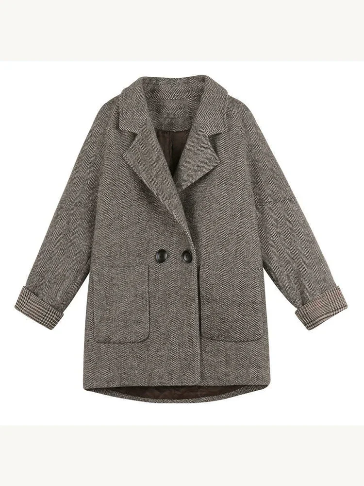 Пальто женское шерстяное двубортное