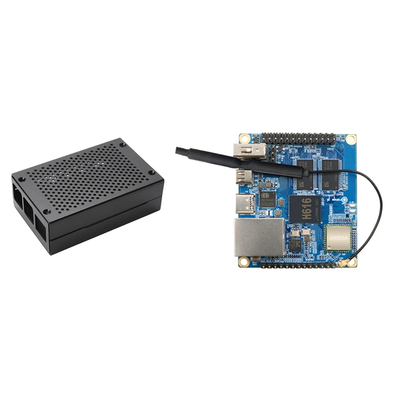 

1 Pcs Metal Enclosure Protective Box Aluminum Alloy Case & 1 Pcs Pi Zero 2,1GB RAM With H616 Chip,Mini Development Board