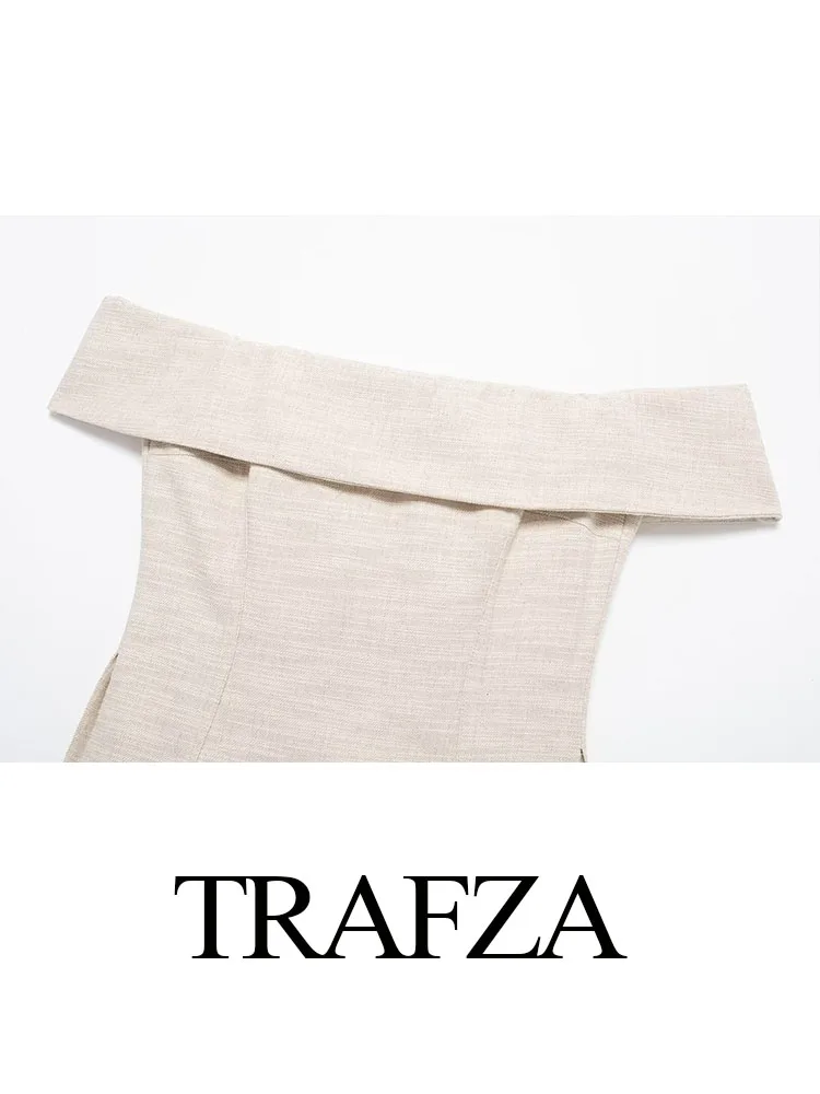 Женский комплект из 2 предметов TRAFZA однотонный тонкий укороченный топ с вырезом