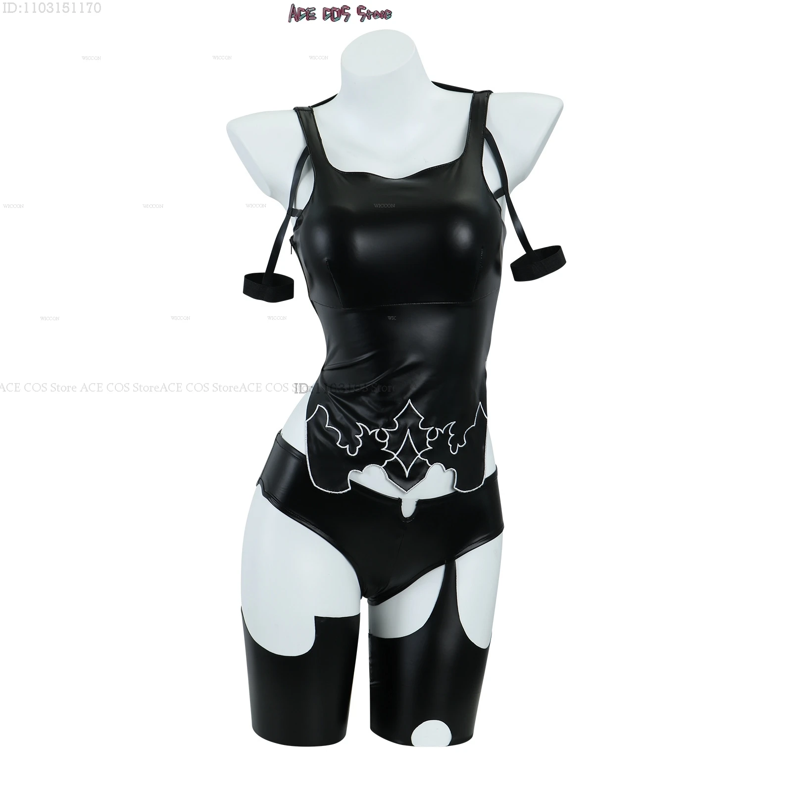 Nier Automata Yorha 2B Косплей Костюм Парик Женский Сексуальный Черный Длинные Волосы