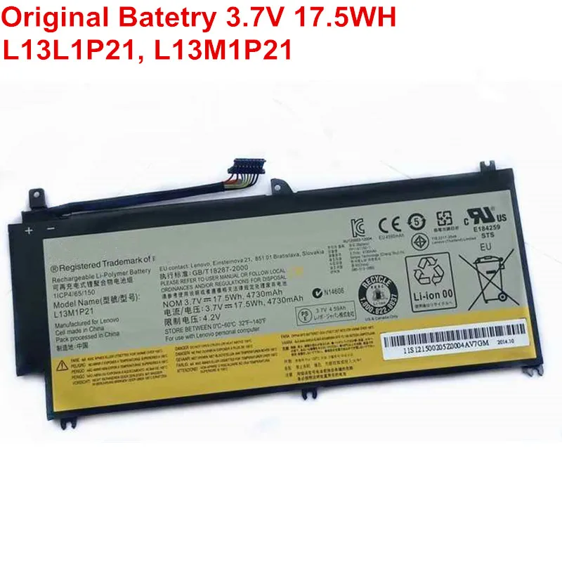 

3.7V 17.5WH 4730MAH New Genuine L13L1P21 L13M1P21 Original Tablet Battery For Lenovo Miix 2 8 Inch 121500206 Replacement