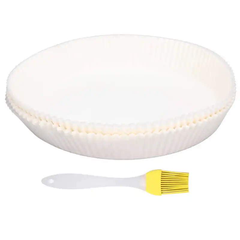 

100Pcs Fryer Paper Liner Disposable Oven Round Paper Liners Oil Resistance Fryer Blotting Paper For Home Kitchen