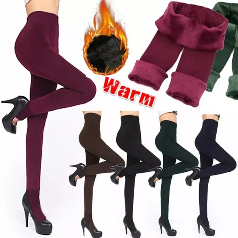 

Winter Leggings Women High Waist Thick Velvet Keep Warm Legings Solid All-Match Sexy Leging Push Up High Elastic Jeggings Female