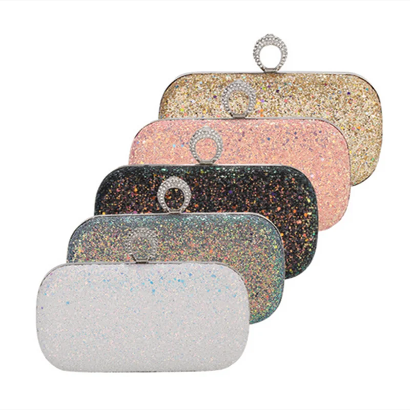 Women Sequined Cloth Bling Cluth Cross Body Gold Chain Shoulder Bags European And American Retro Fashion Styles Cute Mini Cases