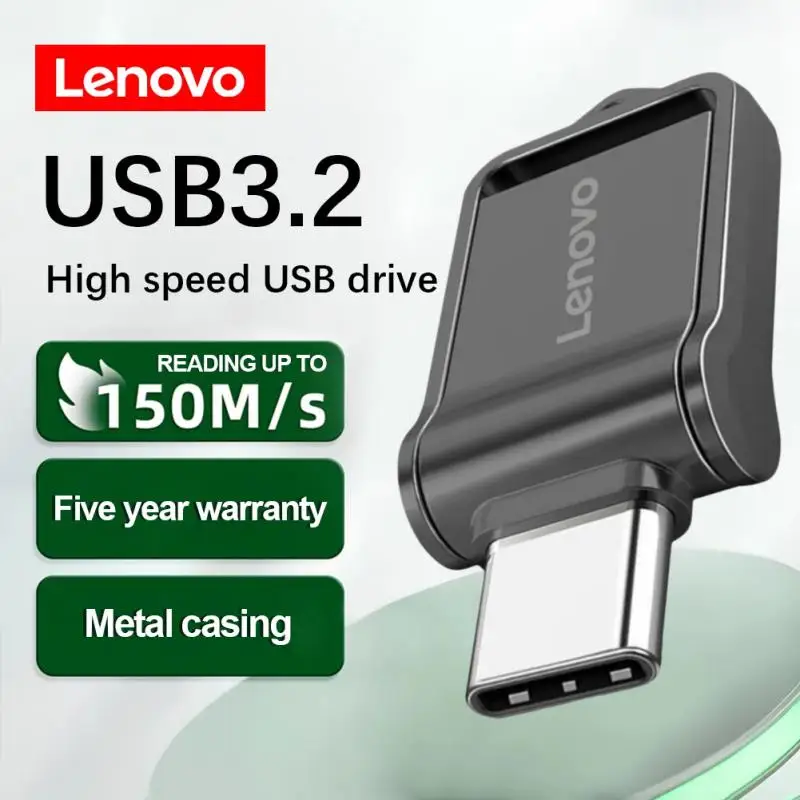Lenovo 2TB USB 3.0 Memoria Pen Drive Металлический Pendrive USB-флешка 1 ТБ Высокоскоростной Cle