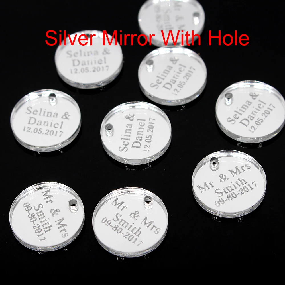 Персонализированные круглые акриловые конфетти 30 шт. I MISS FLY