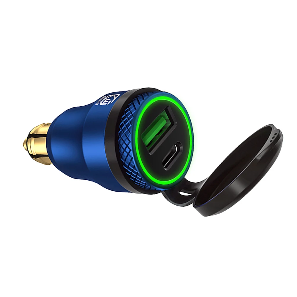 Алюминиевая зарядка Aluminium 30W QC 3.0 быстрая зарядка Type-C PD Power Delivery USB водонепроницаемая для гнезда Hella DIN BMW Ducati Triumph.