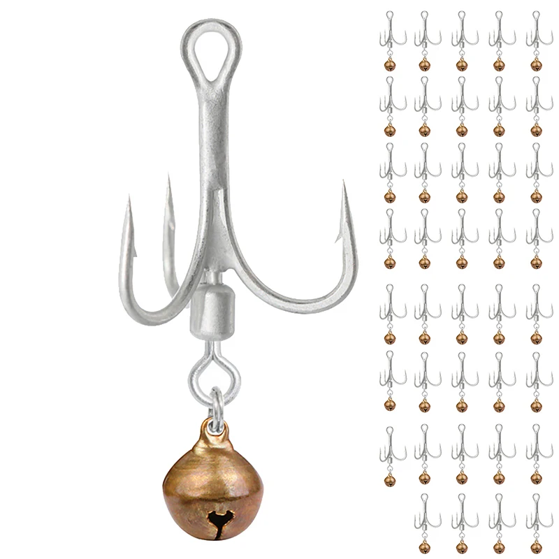 

Тройной рыболовный крючок с колокольчиком, Вертлюг, тройные Крючки, 6 вертлюгов, инструмент для рыбалки